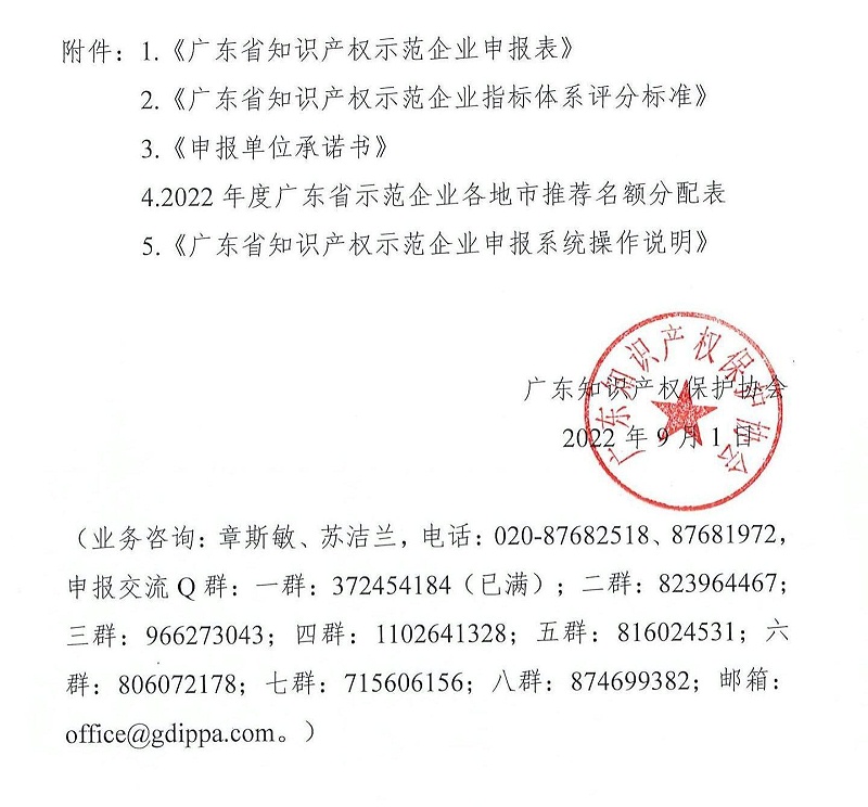 粵知保協發字〔2022〕36號-關于組織開展“2022年度廣東省知識產權示范企業”申報工作的通知_07